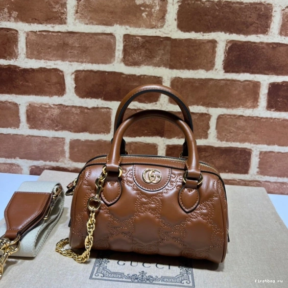 First bag ru leather top handle GUCCI GG bag matelassé 0821